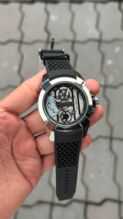 Silver Black Luxurious Ronaldo Watch For Men ( sg-23 )