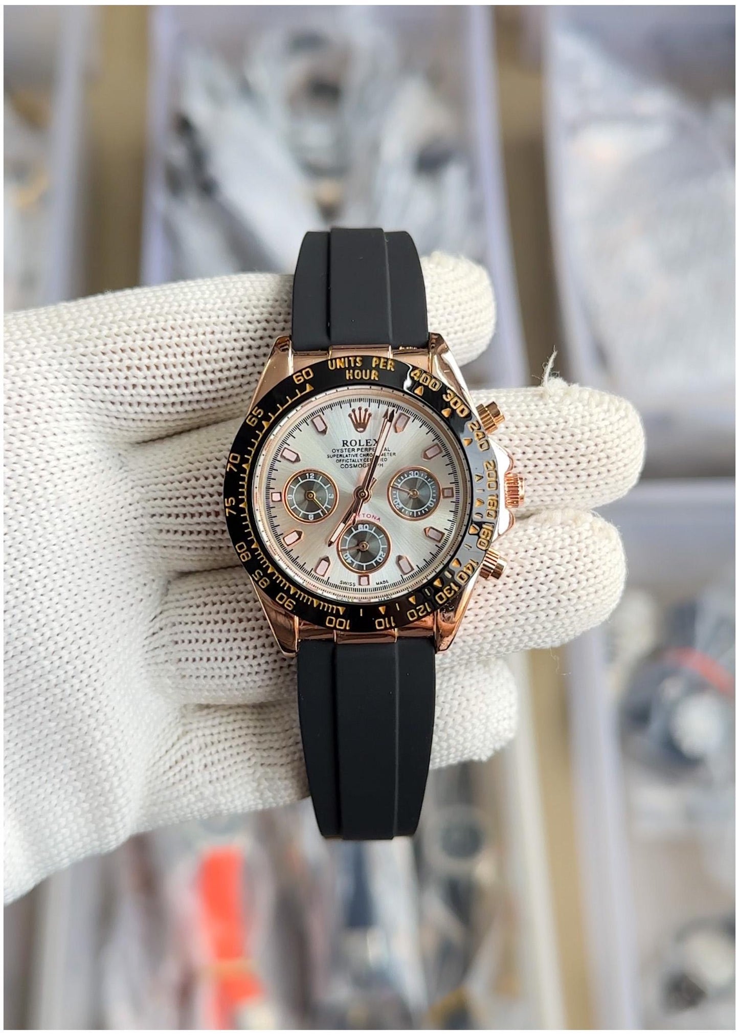 Full Rose Gold Luxurious Daytona Chronograph Watch For Men