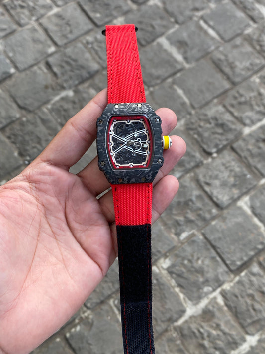 Expensive Red Black edition Belt And mighty Black Dial Watch For Men