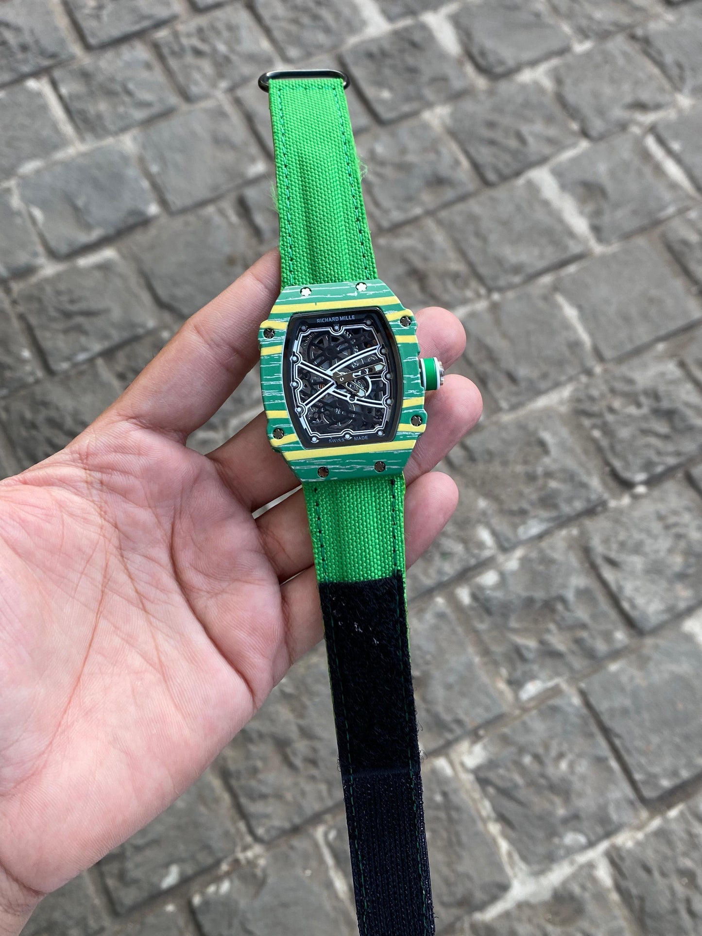 Latin Green Belt And Hulk Green Dial Watch For Men