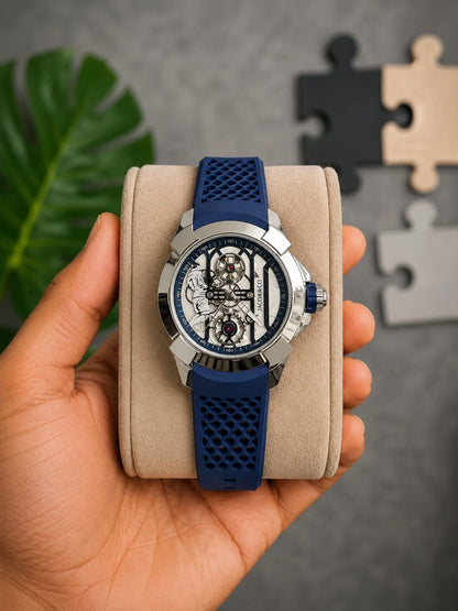 Blue Silver Luxurious Ronaldo Watch For Men ( sg-25 )