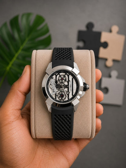 Silver Black Luxurious Ronaldo Watch For Men ( sg-23 )