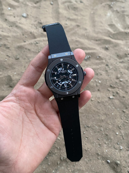 Black Case Premium Silicon Strap CR7 Watch For Men