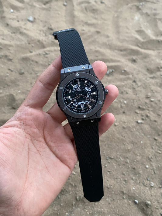 Black Case Premium Silicon Strap CR7 Watch For Men