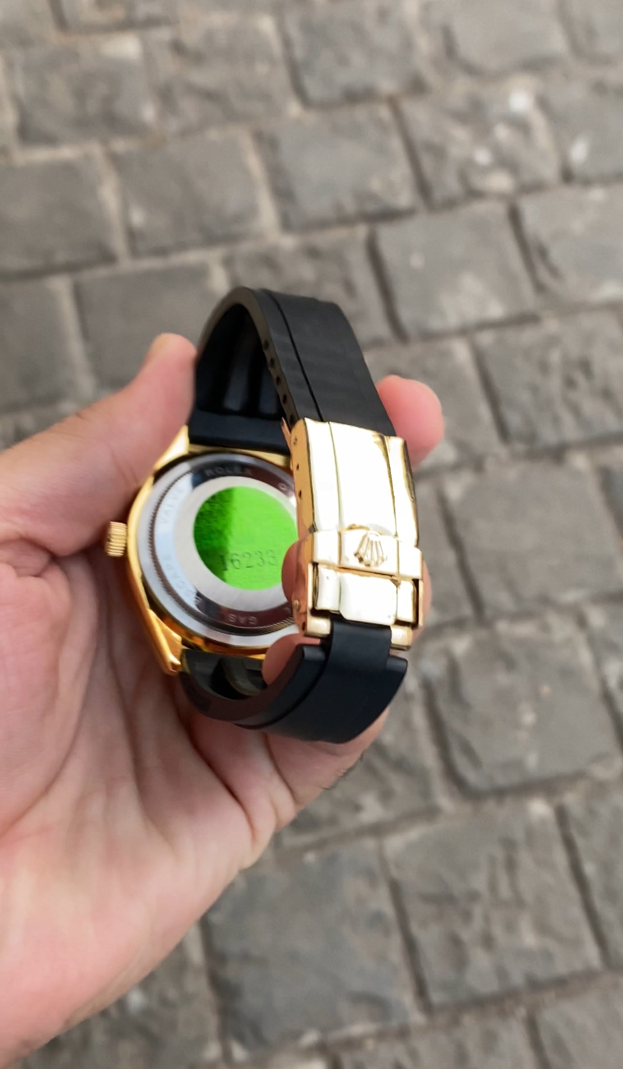 Gold Black Dial Rol__ex Sky Dweller Watch For Men