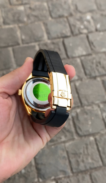 Gold Black Dial Rol__ex Sky Dweller Watch For Men