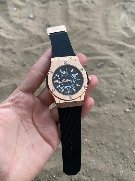 Copper Black Case Premium Silicon Strap CR7 Watch For Men