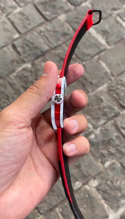 Designer Red Belt And  White Dial Watch For Men