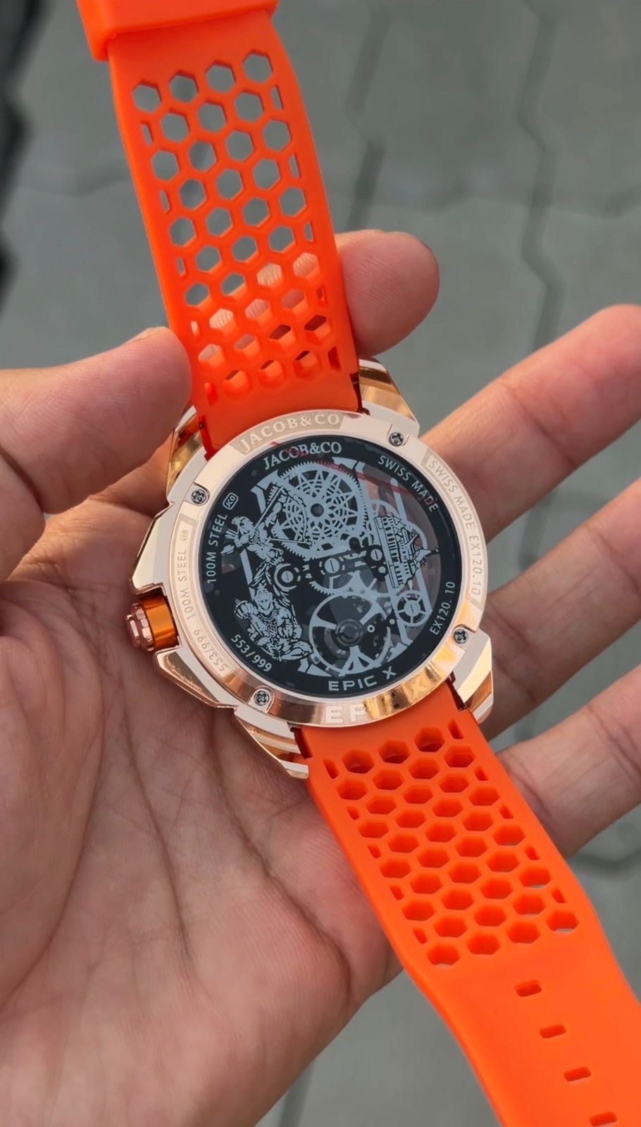 Orange Gold Luxurious Ram Mandir Watch For Men ( Jc - 21 )