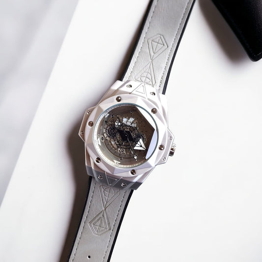 Grey Case Premium Leather Strap Spyder Watch For Men