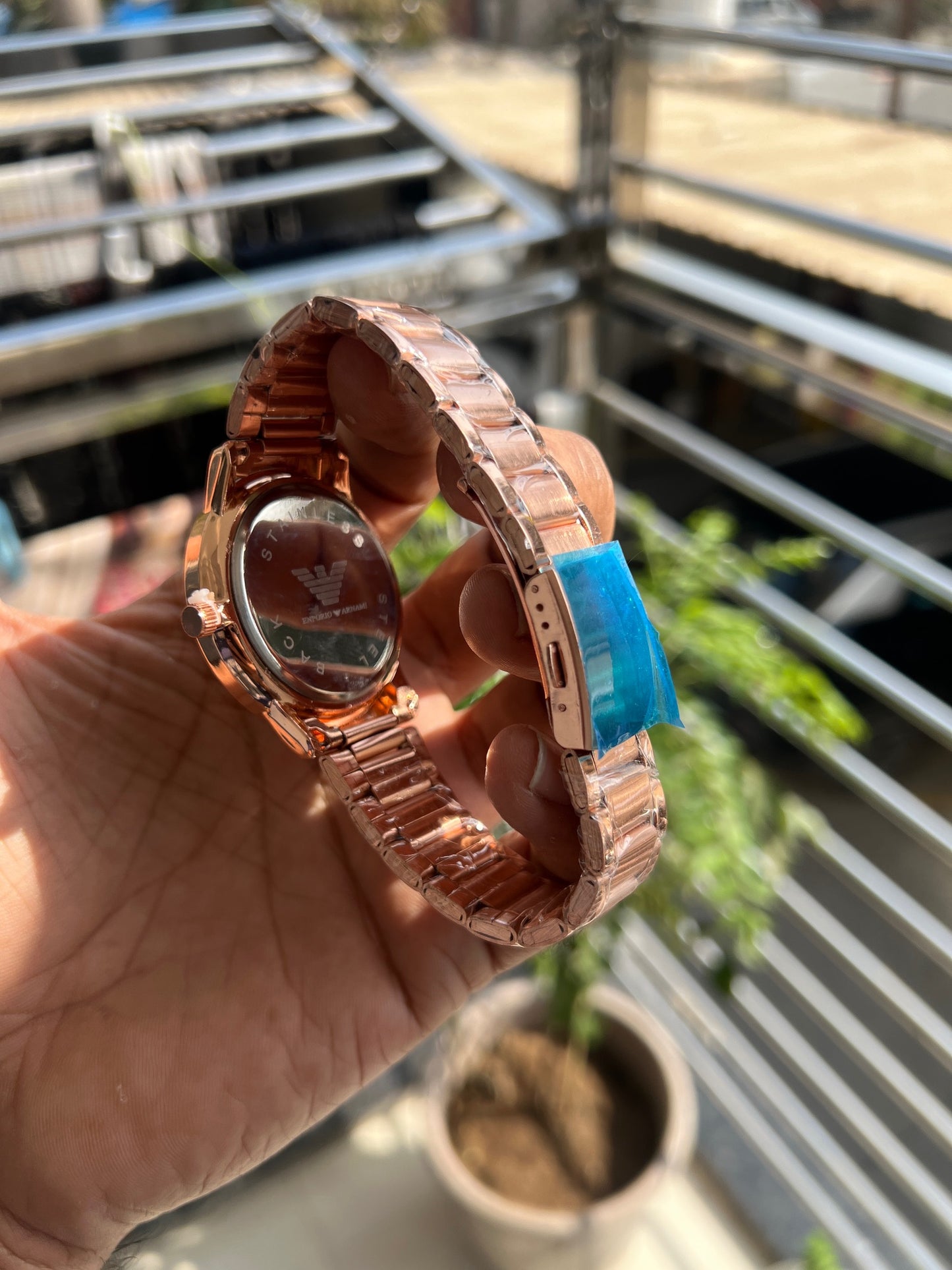 Rose Gold Plated Round Dial Chronograph Design Analog Watch For Men