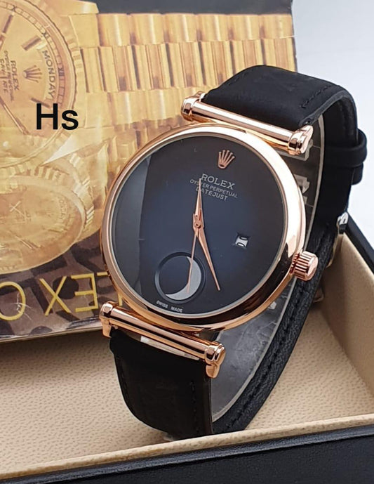 Classic Black Gold Black Styliish Watch For Men