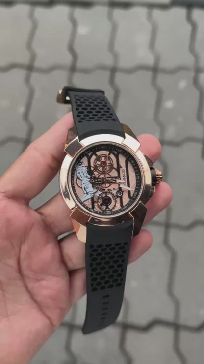 Black Rose Gold Luxurious Ronaldo Watch For Men ( sg-21 )