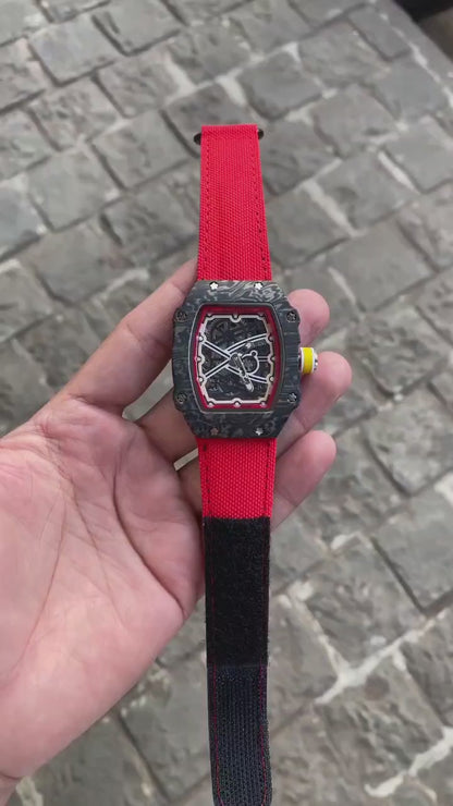Expensive Red Black edition Belt And mighty Black Dial Watch For Men