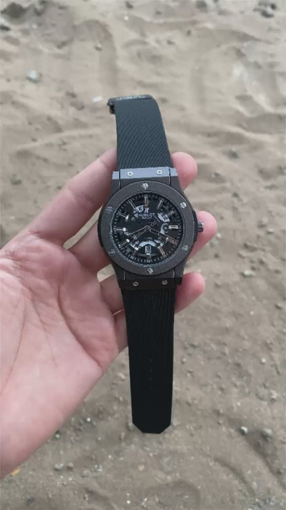 Black Case Premium Silicon Strap CR7 Watch For Men